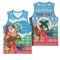 Personalised Sanma Joyeux Noel Basketball Jersey Proud To Be a Ni-Van Sand Drawing Art - Polynesian Pride