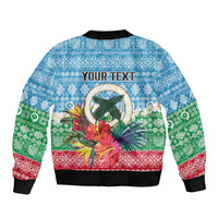 Personalised Sanma Joyeux Noel Bomber Jacket Proud To Be a Ni-Van Sand Drawing Art - Polynesian Pride