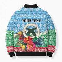 Personalised Sanma Joyeux Noel Bomber Puffer Jacket Proud To Be a Ni-Van Sand Drawing Art - Polynesian Pride