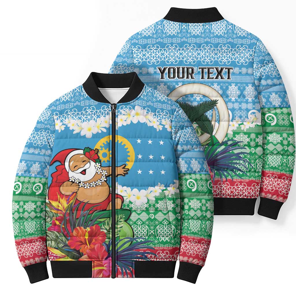 Personalised Sanma Joyeux Noel Bomber Puffer Jacket Proud To Be a Ni-Van Sand Drawing Art - Polynesian Pride