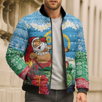 Personalised Sanma Joyeux Noel Bomber Puffer Jacket Proud To Be a Ni-Van Sand Drawing Art - Polynesian Pride
