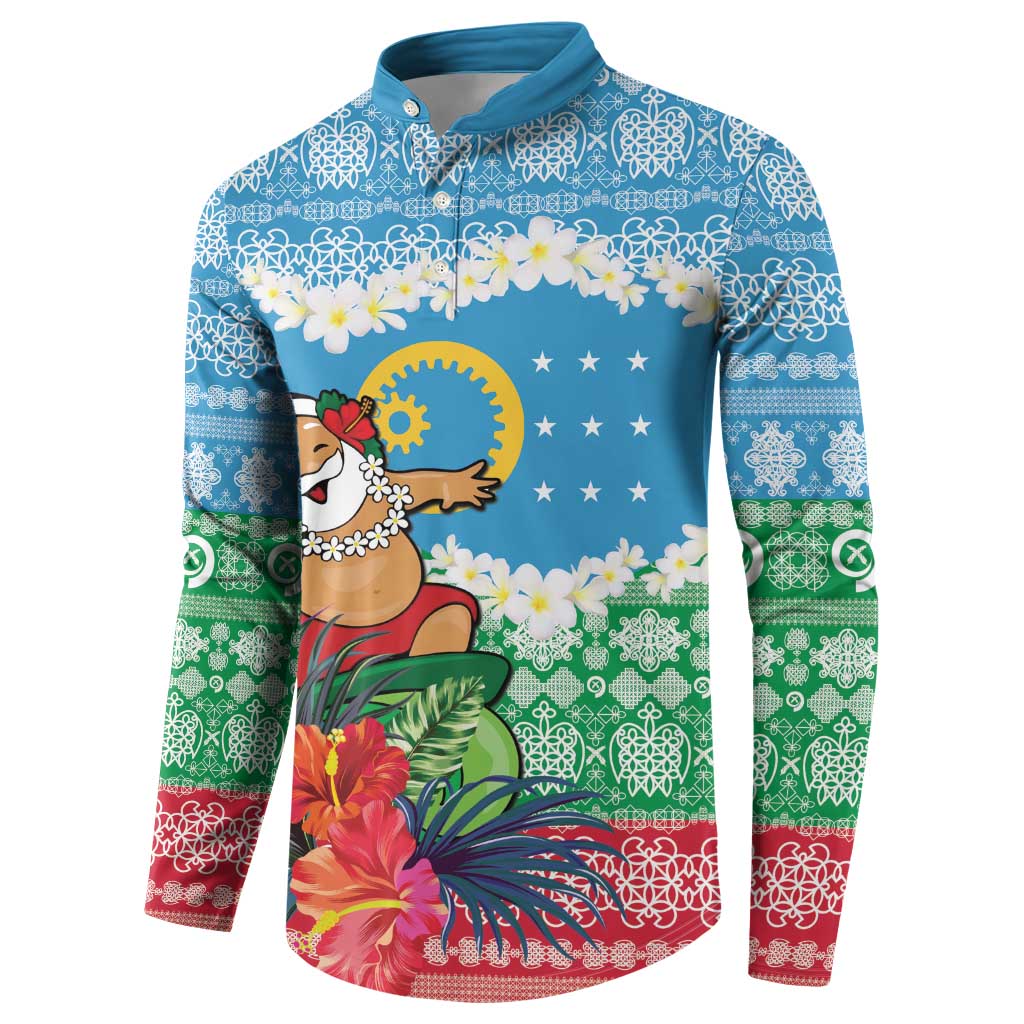 Personalised Sanma Joyeux Noel Button Sweatshirt Proud To Be a Ni-Van Sand Drawing Art - Polynesian Pride