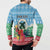 Personalised Sanma Joyeux Noel Button Sweatshirt Proud To Be a Ni-Van Sand Drawing Art - Polynesian Pride