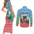 Personalised Sanma Joyeux Noel Couples Matching Short Sleeve Bodycon Dress and Long Sleeve Button Shirt Proud To Be a Ni-Van Sand Drawing Art - Polynesian Pride