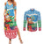Personalised Sanma Joyeux Noel Couples Matching Summer Maxi Dress and Long Sleeve Button Shirt Proud To Be a Ni-Van Sand Drawing Art - Polynesian Pride