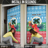 Personalised Sanma Joyeux Noel Door Cover Proud To Be a Ni-Van Sand Drawing Art - Polynesian Pride