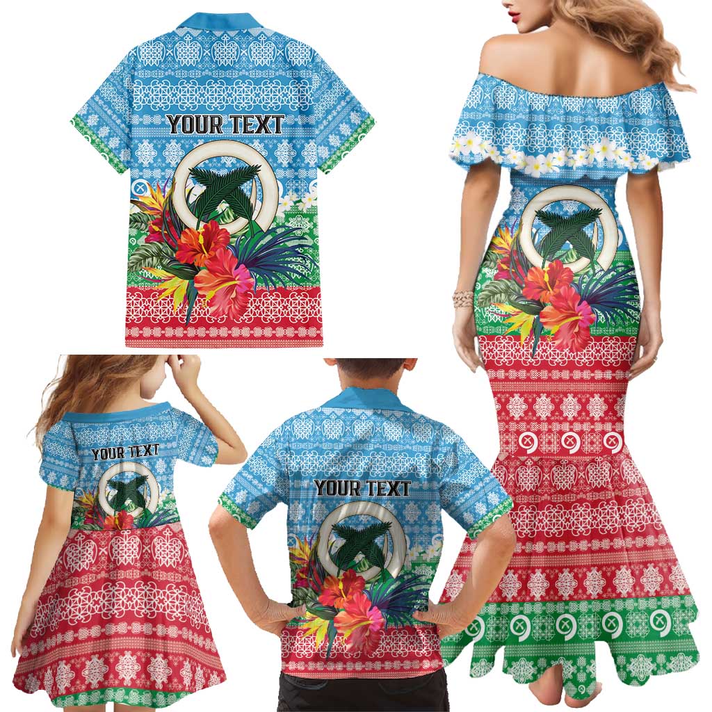 Personalised Sanma Joyeux Noel Family Matching Mermaid Dress and Hawaiian Shirt Proud To Be a Ni-Van Sand Drawing Art - Polynesian Pride