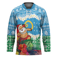 Personalised Sanma Joyeux Noel Hockey Jersey Proud To Be a Ni-Van Sand Drawing Art - Polynesian Pride