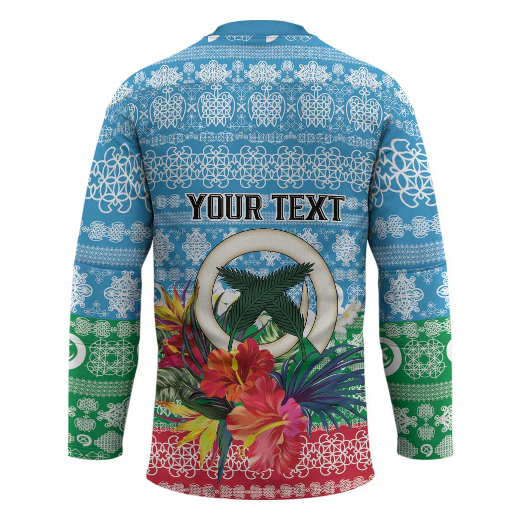 Personalised Sanma Joyeux Noel Hockey Jersey Proud To Be a Ni-Van Sand Drawing Art - Polynesian Pride