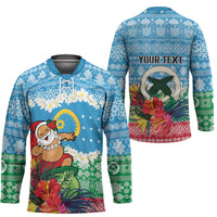 Personalised Sanma Joyeux Noel Hockey Jersey Proud To Be a Ni-Van Sand Drawing Art - Polynesian Pride