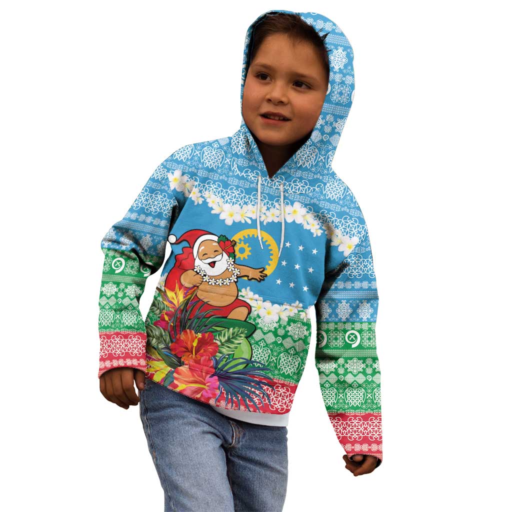 Personalised Sanma Joyeux Noel Kid Hoodie Proud To Be a Ni-Van Sand Drawing Art - Polynesian Pride