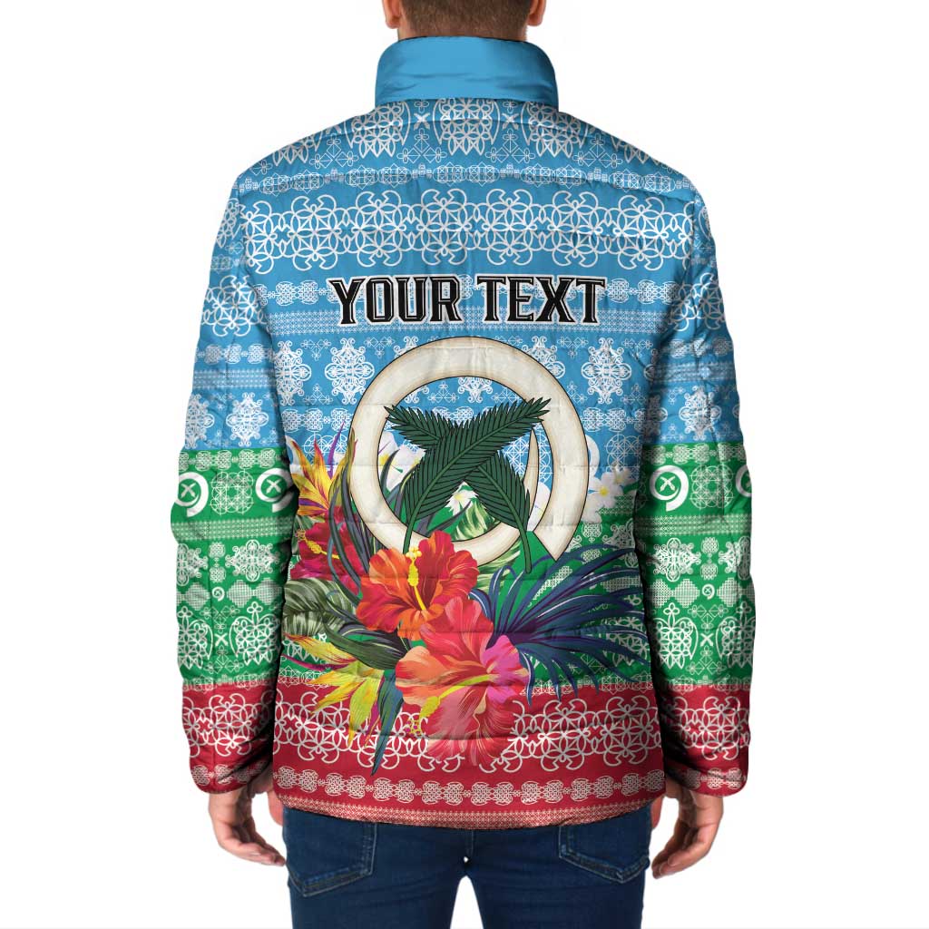 Personalised Sanma Joyeux Noel Padded Jacket Proud To Be a Ni-Van Sand Drawing Art - Polynesian Pride