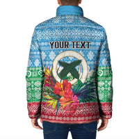 Personalised Sanma Joyeux Noel Padded Jacket Proud To Be a Ni-Van Sand Drawing Art - Polynesian Pride