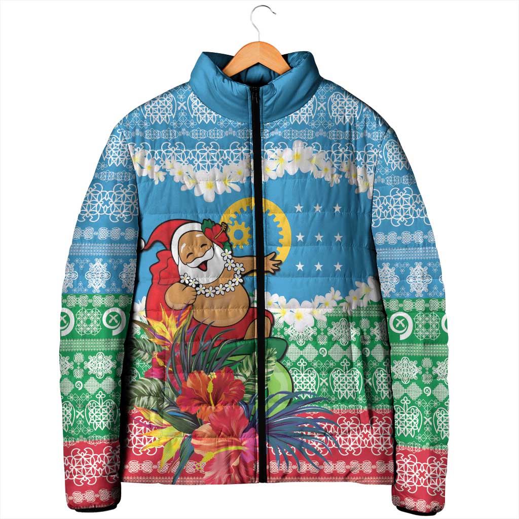 Personalised Sanma Joyeux Noel Padded Jacket Proud To Be a Ni-Van Sand Drawing Art - Polynesian Pride