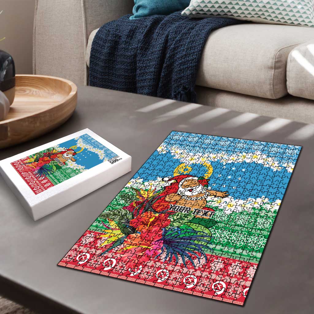 Personalised Sanma Joyeux Noel Puzzle Proud To Be a Ni-Van Sand Drawing Art - Polynesian Pride