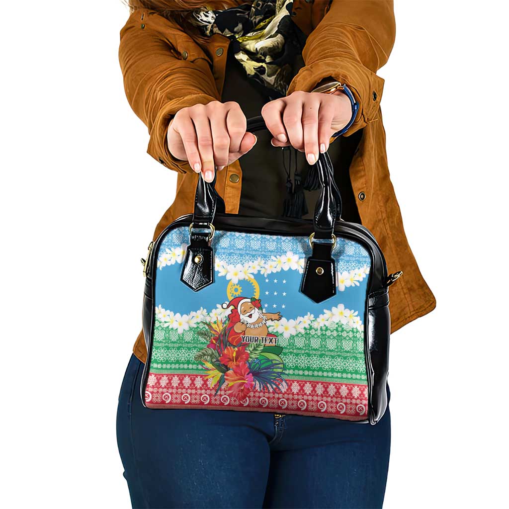 Personalised Sanma Joyeux Noel Shoulder Handbag Proud To Be a Ni-Van Sand Drawing Art - Polynesian Pride