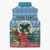 Personalised Sanma Joyeux Noel Sleeveless Puffer Jacket Proud To Be a Ni-Van Sand Drawing Art - Polynesian Pride