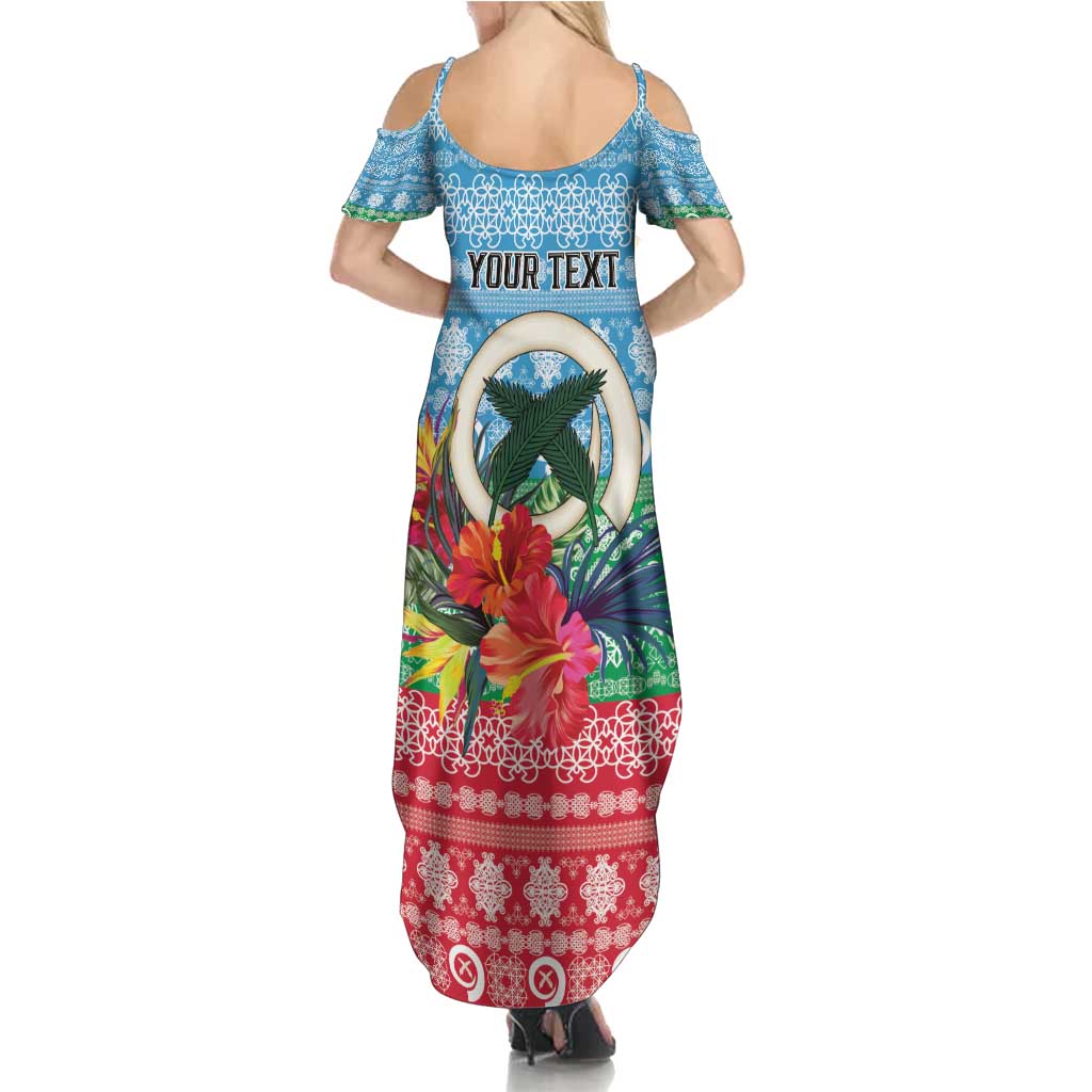 Personalised Sanma Joyeux Noel Summer Maxi Dress Proud To Be a Ni-Van Sand Drawing Art - Polynesian Pride