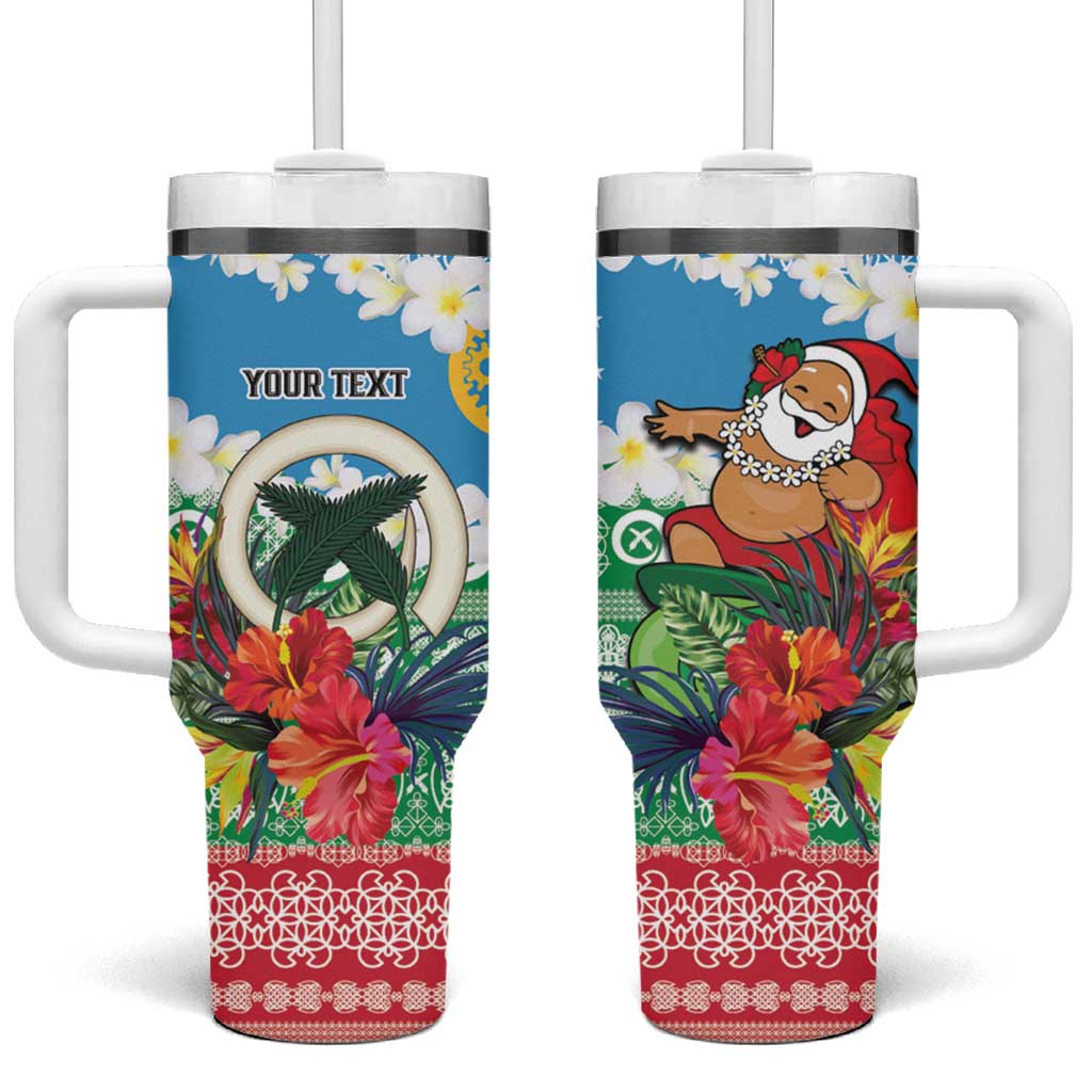 Personalised Sanma Joyeux Noel Tumbler With Handle Proud To Be a Ni-Van Sand Drawing Art - Polynesian Pride