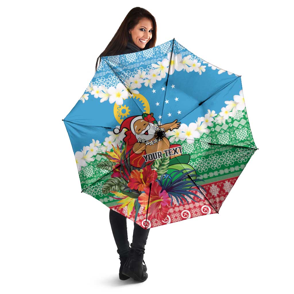 Personalised Sanma Joyeux Noel Umbrella Proud To Be a Ni-Van Sand Drawing Art - Polynesian Pride