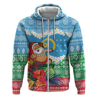 Personalised Sanma Joyeux Noel Zip Hoodie Proud To Be a Ni-Van Sand Drawing Art - Polynesian Pride