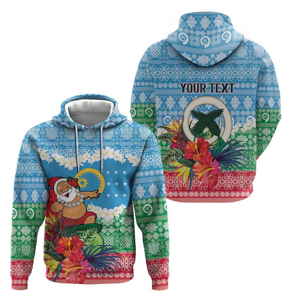 Personalised Sanma Joyeux Noel Zip Hoodie Proud To Be a Ni-Van Sand Drawing Art - Polynesian Pride