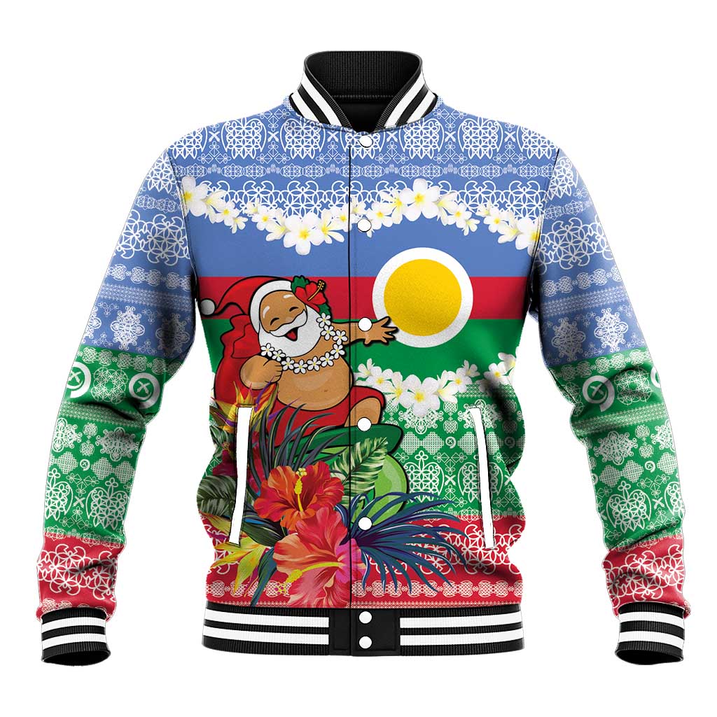 Personalised Shefa Joyeux Noel Baseball Jacket Proud To Be a Ni-Van Sand Drawing Art - Polynesian Pride