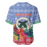 Personalised Shefa Joyeux Noel Baseball Jersey Proud To Be a Ni-Van Sand Drawing Art - Polynesian Pride