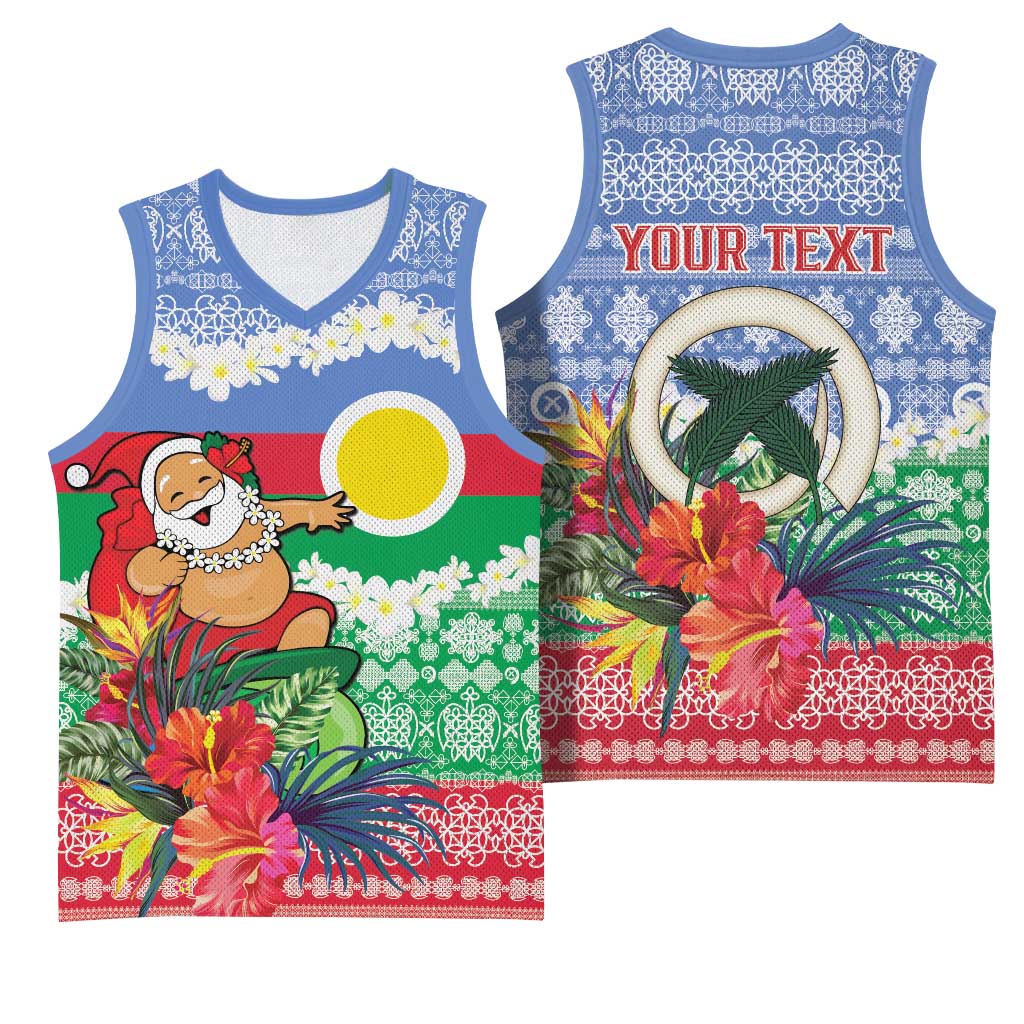 Personalised Shefa Joyeux Noel Basketball Jersey Proud To Be a Ni-Van Sand Drawing Art - Polynesian Pride