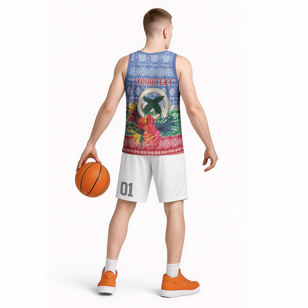 Personalised Shefa Joyeux Noel Basketball Jersey Proud To Be a Ni-Van Sand Drawing Art - Polynesian Pride