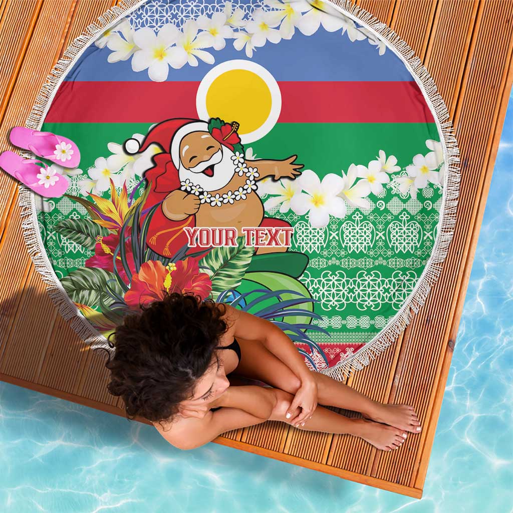 Personalised Shefa Joyeux Noel Beach Blanket Proud To Be a Ni-Van Sand Drawing Art - Polynesian Pride