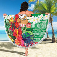 Personalised Shefa Joyeux Noel Beach Blanket Proud To Be a Ni-Van Sand Drawing Art - Polynesian Pride