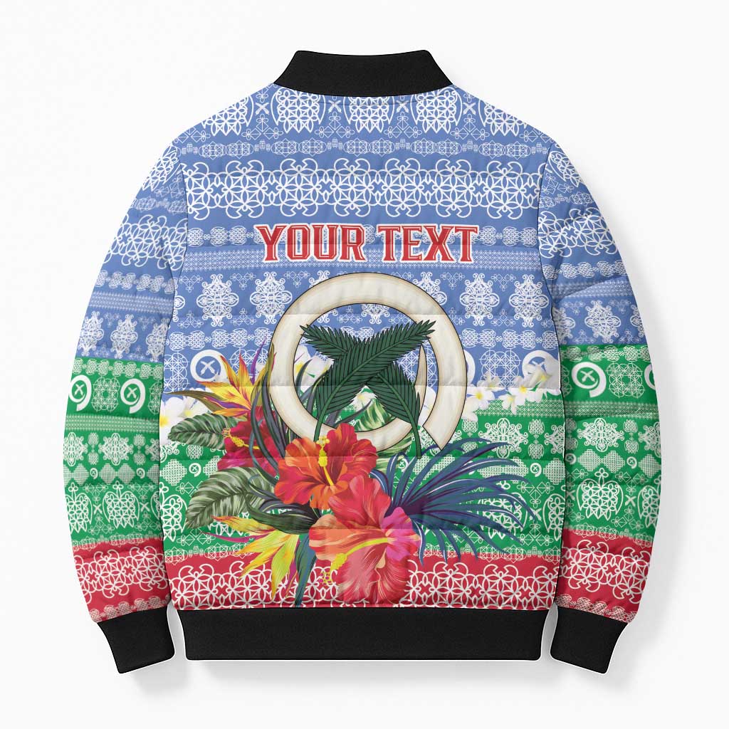 Personalised Shefa Joyeux Noel Bomber Puffer Jacket Proud To Be a Ni-Van Sand Drawing Art - Polynesian Pride