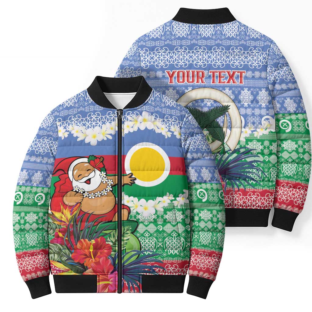 Personalised Shefa Joyeux Noel Bomber Puffer Jacket Proud To Be a Ni-Van Sand Drawing Art - Polynesian Pride