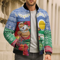 Personalised Shefa Joyeux Noel Bomber Puffer Jacket Proud To Be a Ni-Van Sand Drawing Art - Polynesian Pride