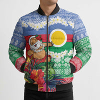 Personalised Shefa Joyeux Noel Bomber Puffer Jacket Proud To Be a Ni-Van Sand Drawing Art - Polynesian Pride