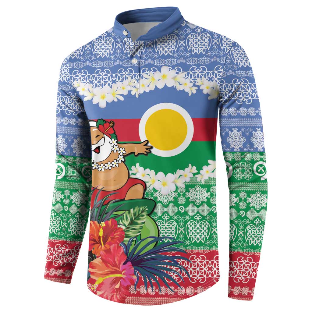 Personalised Shefa Joyeux Noel Button Sweatshirt Proud To Be a Ni-Van Sand Drawing Art - Polynesian Pride