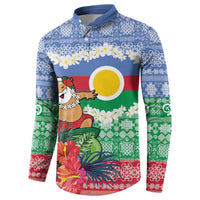 Personalised Shefa Joyeux Noel Button Sweatshirt Proud To Be a Ni-Van Sand Drawing Art - Polynesian Pride