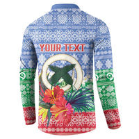 Personalised Shefa Joyeux Noel Button Sweatshirt Proud To Be a Ni-Van Sand Drawing Art - Polynesian Pride