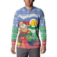 Personalised Shefa Joyeux Noel Button Sweatshirt Proud To Be a Ni-Van Sand Drawing Art - Polynesian Pride