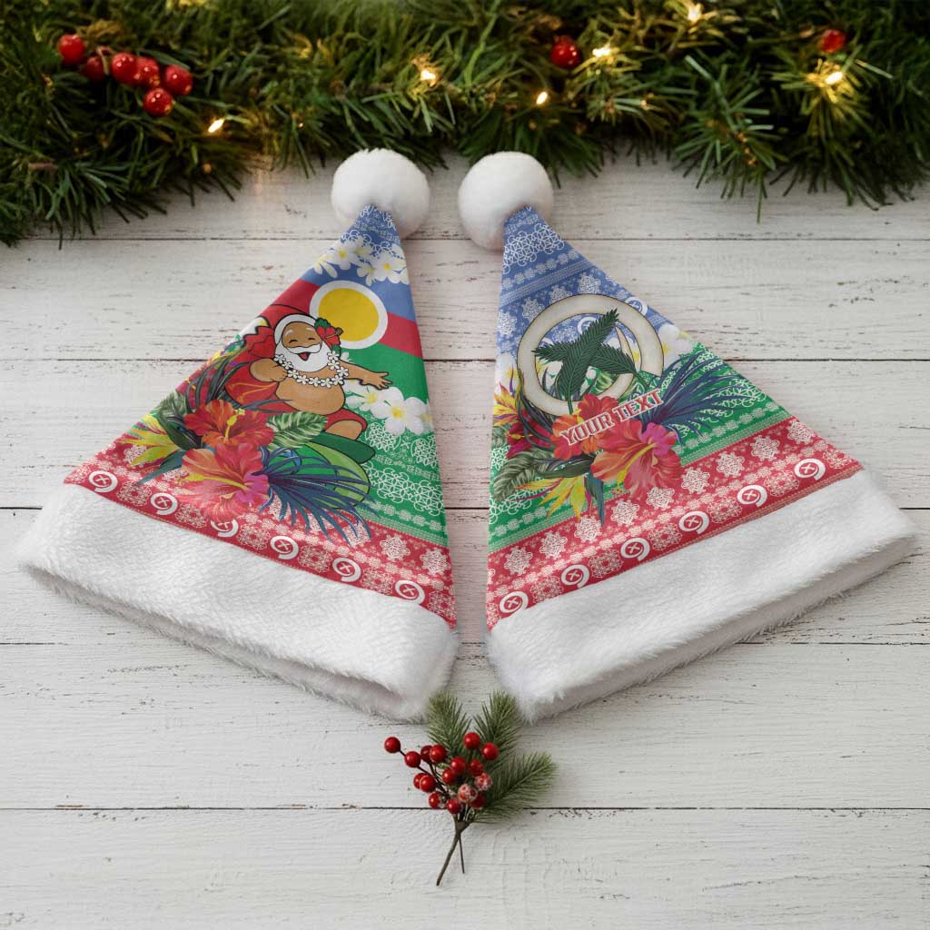 Personalised Shefa Joyeux Noel Christmas Santa Hat Proud To Be a Ni-Van Sand Drawing Art - Polynesian Pride