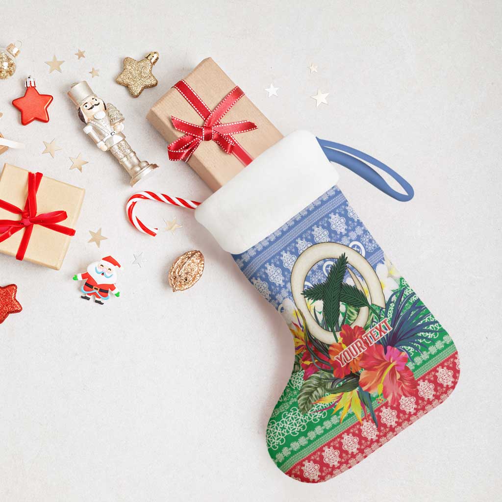 Personalised Shefa Joyeux Noel Christmas Stocking Proud To Be a Ni-Van Sand Drawing Art - Polynesian Pride