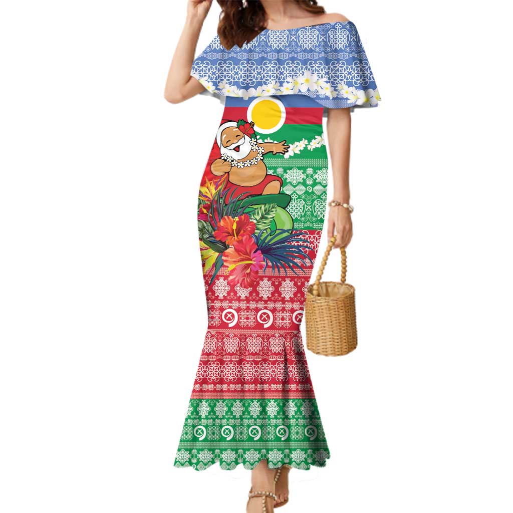 Personalised Shefa Joyeux Noel Family Matching Mermaid Dress and Hawaiian Shirt Proud To Be a Ni-Van Sand Drawing Art - Polynesian Pride