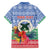 Personalised Shefa Joyeux Noel Family Matching Off The Shoulder Long Sleeve Dress and Hawaiian Shirt Proud To Be a Ni-Van Sand Drawing Art - Polynesian Pride