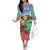 Personalised Shefa Joyeux Noel Family Matching Off The Shoulder Long Sleeve Dress and Hawaiian Shirt Proud To Be a Ni-Van Sand Drawing Art - Polynesian Pride