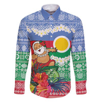 Personalised Shefa Joyeux Noel Family Matching Off Shoulder Short Dress and Hawaiian Shirt Proud To Be a Ni-Van Sand Drawing Art - Polynesian Pride