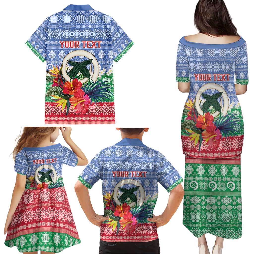 Personalised Shefa Joyeux Noel Family Matching Puletasi and Hawaiian Shirt Proud To Be a Ni-Van Sand Drawing Art - Polynesian Pride