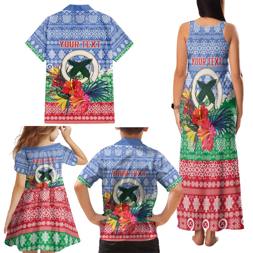 Personalised Shefa Joyeux Noel Family Matching Tank Maxi Dress and Hawaiian Shirt Proud To Be a Ni-Van Sand Drawing Art - Polynesian Pride