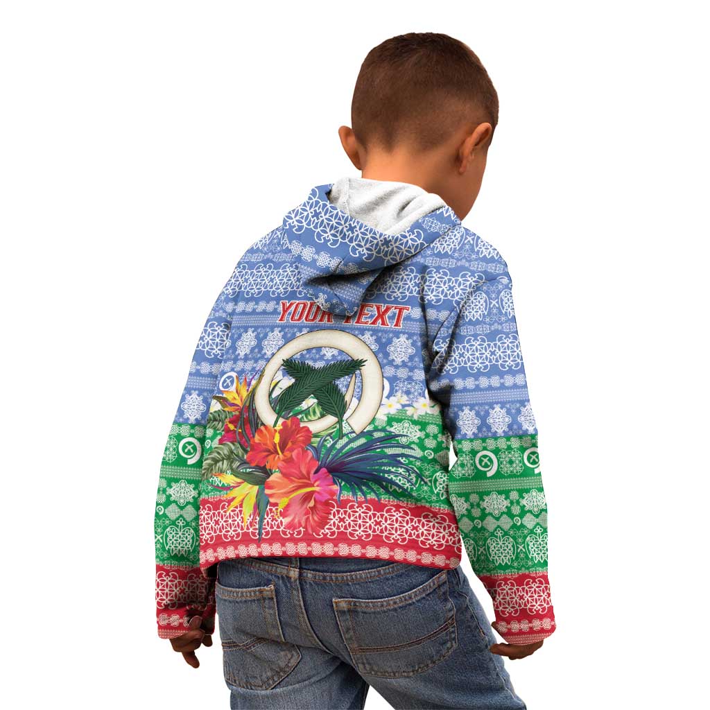 Personalised Shefa Joyeux Noel Kid Hoodie Proud To Be a Ni-Van Sand Drawing Art - Polynesian Pride