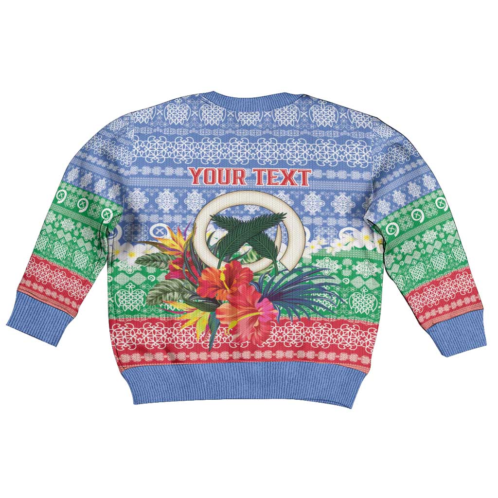 Personalised Shefa Joyeux Noel Kid Ugly Christmas Sweater Proud To Be a Ni-Van Sand Drawing Art - Polynesian Pride